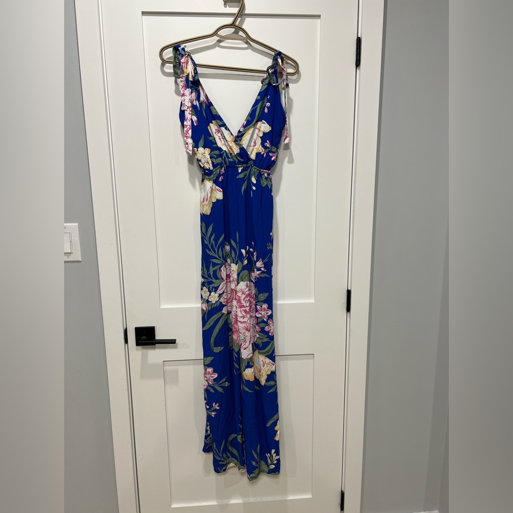 Maaji Royal Blue Floral Wrap Jumpsuit